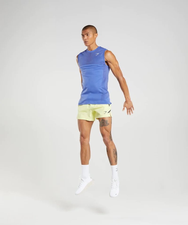 Men's Gymshark Apex Seamless Tanks Blue | NZ 0BKHVO